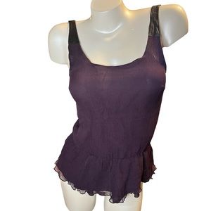 Aqua luxe - plum and leather tank